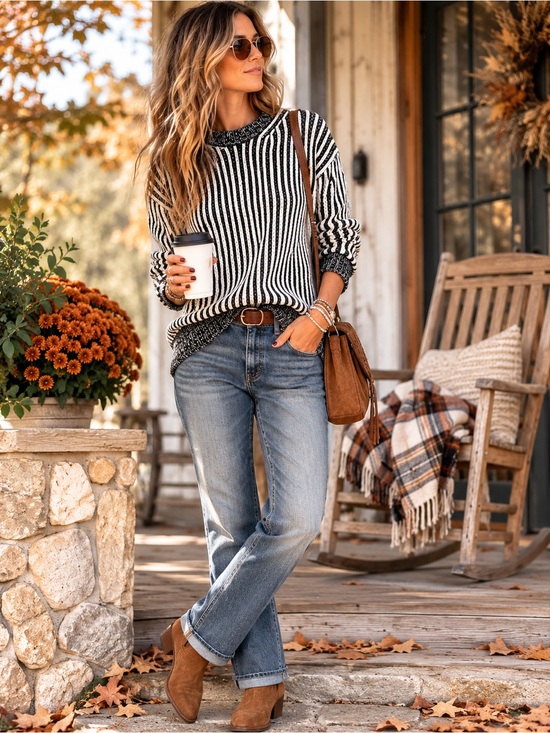 Elizabeth and James Sweaters - Elizabeth and James XS Black White Chunky Rib Knit Sweater Textured Pullover
